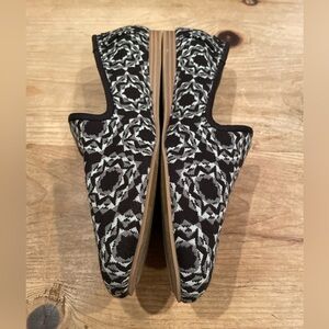 Toms black Grey white slip on loafers monochrome minimalist career 9M